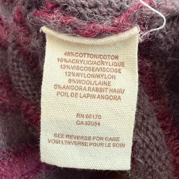 Free People Military Striped Purple & Pink Fuzzy Sweater - Picture 8 of 16